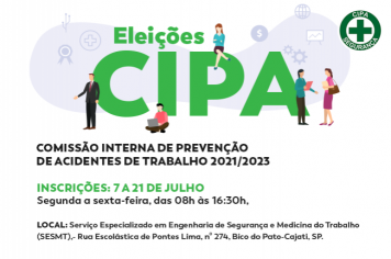 Inscrições para compor a CIPA foram prorrogadas para 21 de julho