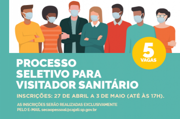 Inscrições para o cargo de Visitador sanitário estão abertas até 3 de Maio
