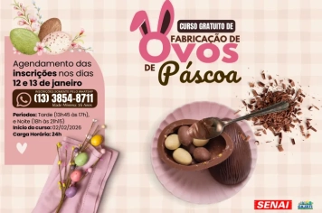 PREFEITURA DE CAJATI OFERECE CURSO GRATUITO DE FABRICAÇÃO DE OVOS DE PÁSCOA