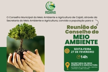  Participe da reunião do Conselho do Meio Ambiente no dia 27 de fevereiro, ás 14h