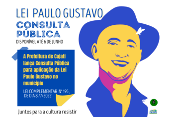 Lei Paulo Gustavo- Secretaria de Cultura e Turismo de Cajati lança Consulta Pública para mapear atuantes culturais no Município