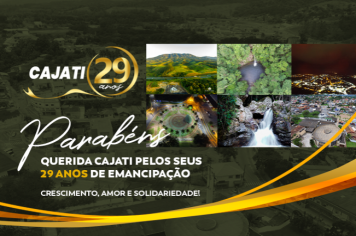 Cajati terá diversas atrações para comemorar o 29º aniversário do município