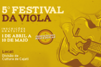 Prefeitura de Cajati abre inscrições para o V Festival da Viola