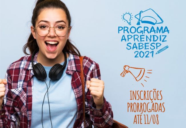 Inscrições para Programa Aprendiz da Sabesp são prorrogadas para até 11 de agosto