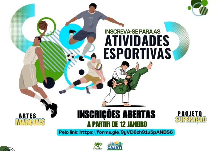 Inscrições abertas para as modalidades esportivas gratuitas 2026!