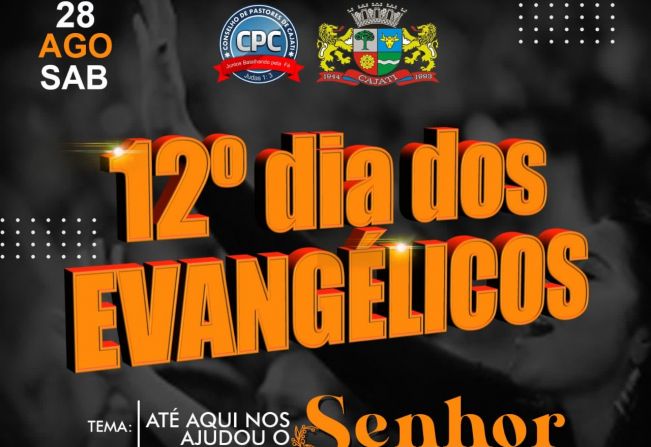 Dia do Evangélico será comemorado com carreata e culto drive in no dia 28 de agosto em Cajati