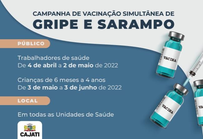 Campanha de Vacinação contra o sarampo começa nesta segunda-feira, 4 de abril  em Cajati