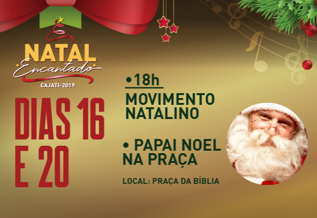 Papai Noel na Praça da Bíblia nesta segunda e sexta-feira 