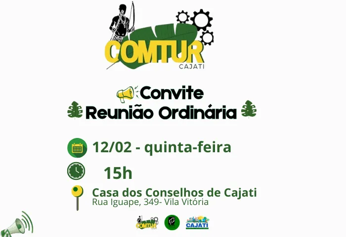   Participe da Reunião do COMTUR nesta quinta-feira (12/2) 
