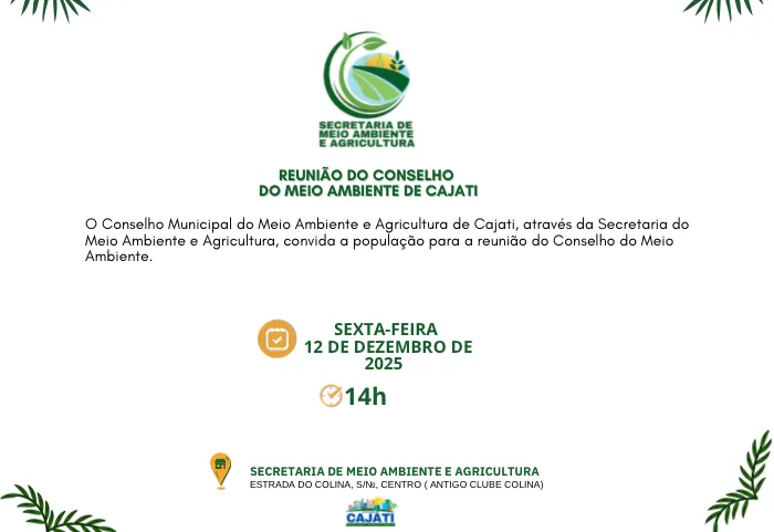 Participe da reunião do Conselho do Meio Ambiente 