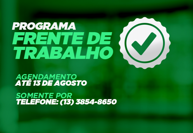 Agendamento para o Programa Frente de Trabalho em Cajati 