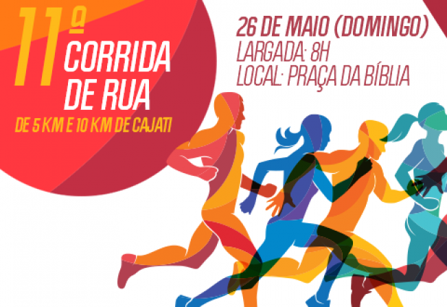 Dia 26 de maio tem a 11ª Corrida de Rua de 5 km e 10 km
