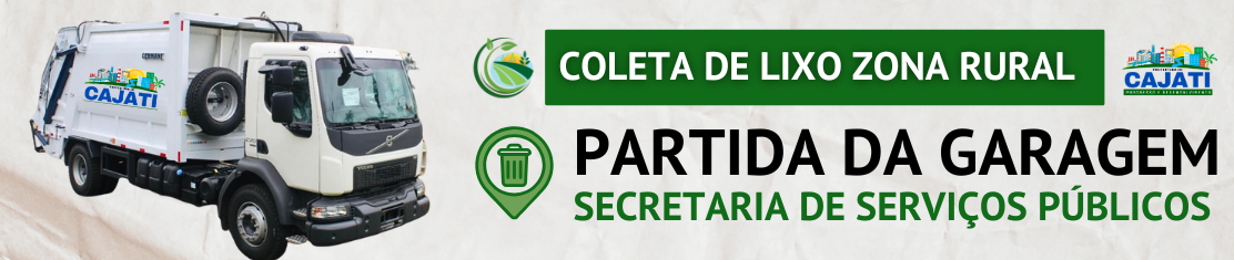 CONFIRA A ESCALA DA COLETA DE LIXO DA ZONA RURAL