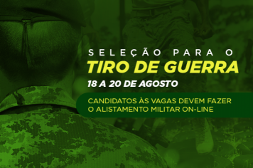 Faltam poucos dias para a seleção do Tiro de Guerra em Cajati 
