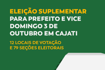 Cajati volta às urnas para escolher novo prefeito neste domingo, 3 de outubro