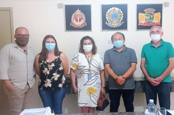 Prefeito Luiz Henrique Koga recebe a visita dos representantes do SEBRAE-SP e FGV