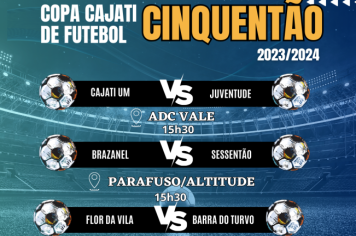 Sábado, dia 2 de dezembro tem Copa Cajati de Futebol Cinquentão