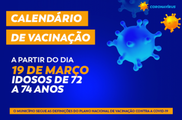Vacinação contra a Covid-19 para idosos de 72 a 74 será a partir de amanhã, 19 de Março