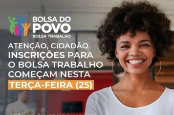 Inscrições para o Bolsa Trabalho estão abertas e 100 vagas estão disponíveis para Cajati