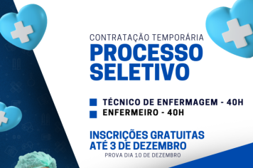 Cajati abre processo seletivo para contratação temporária de Enfermeiro(a), e técnico(a) de enfermagem