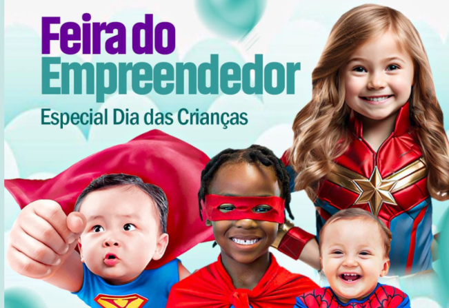 Dia das crianças na Feira do Empreendedor será com trajes dos personagens favoritos dos pequenos