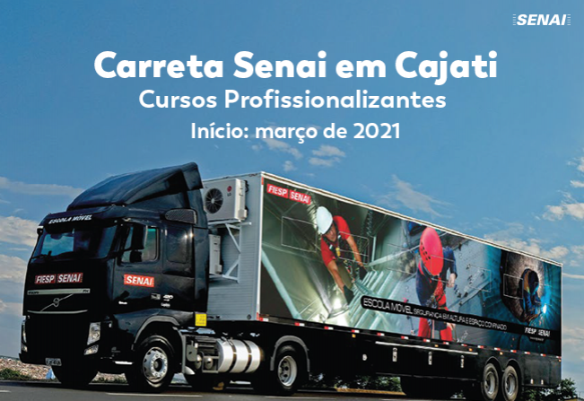 Cajati trará carreta com cursos gratuitos do Senai em 2021