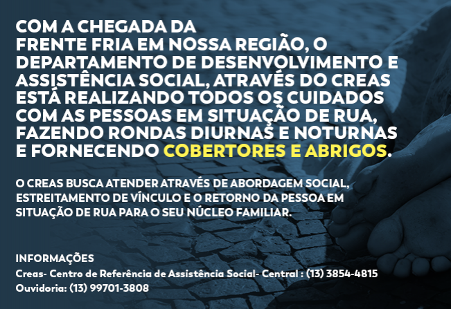 Pessoas em situação de rua são monitorados pelo departamento social de Cajati